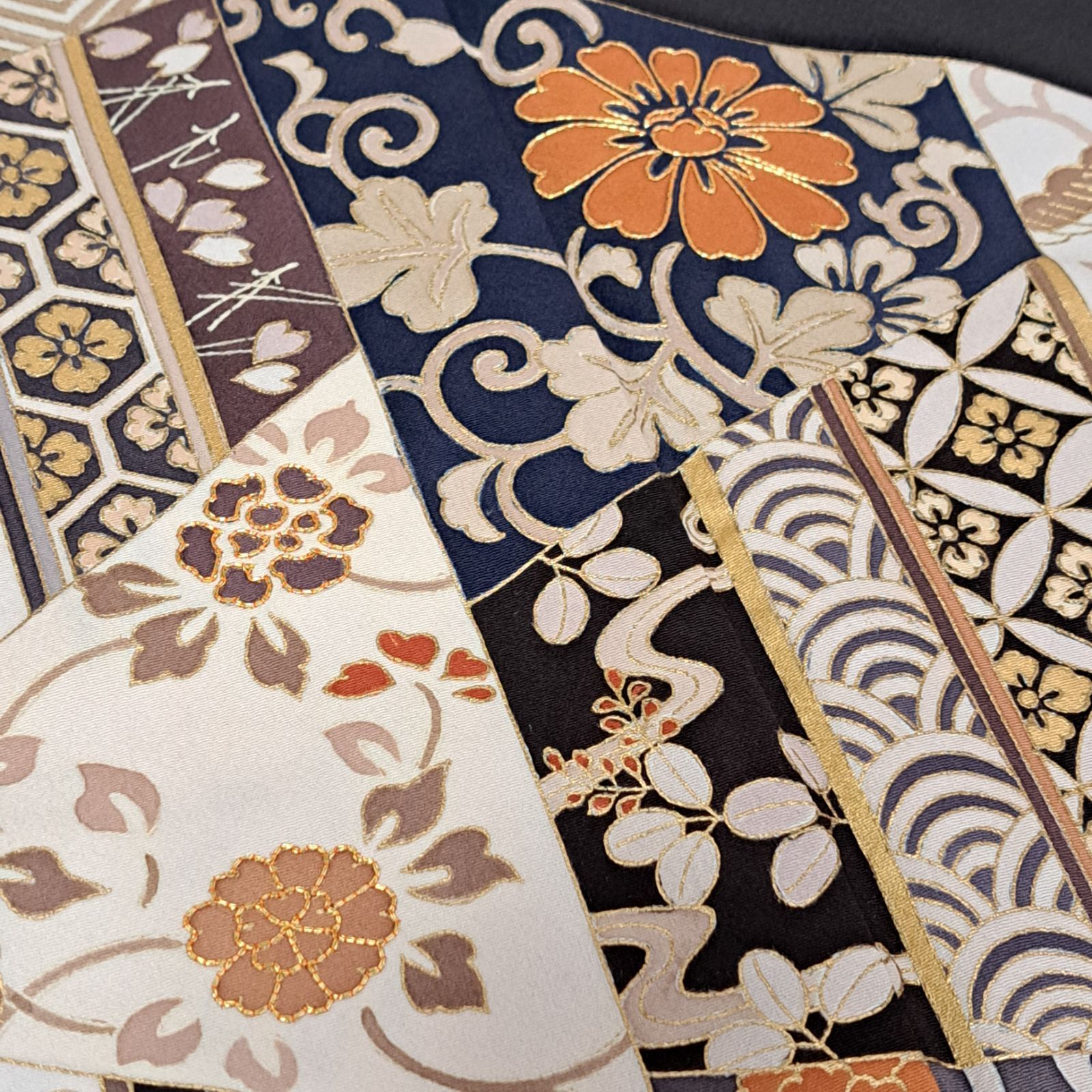 訪問着】裄67 身丈164 袖49 工場 LLサイズ相当の身幅！ 正絹 袷 一つ紋