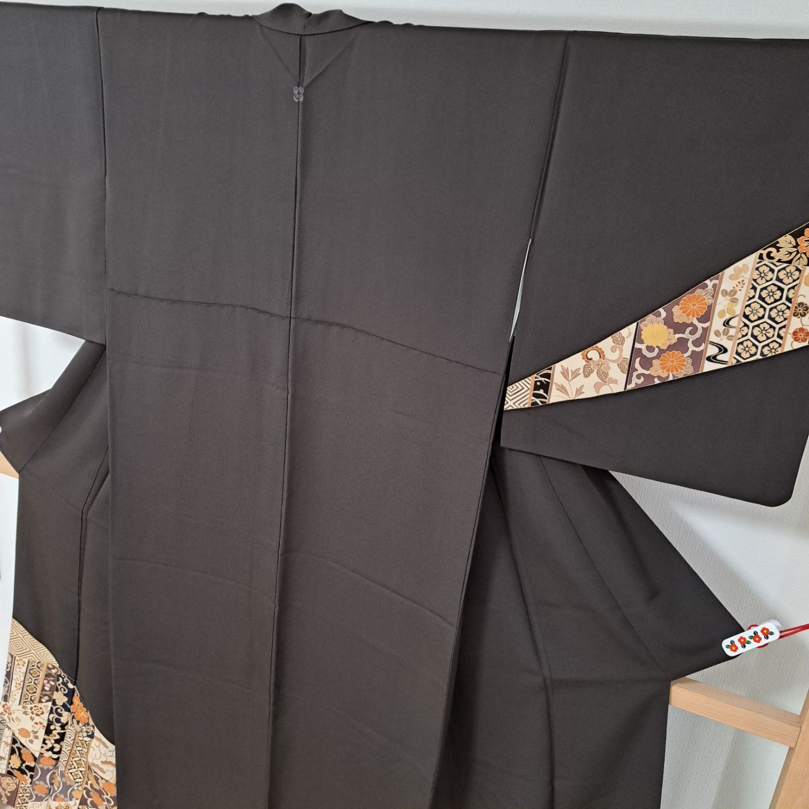 訪問着】裄67 身丈164 袖49 工場 LLサイズ相当の身幅！ 正絹 袷 一つ紋
