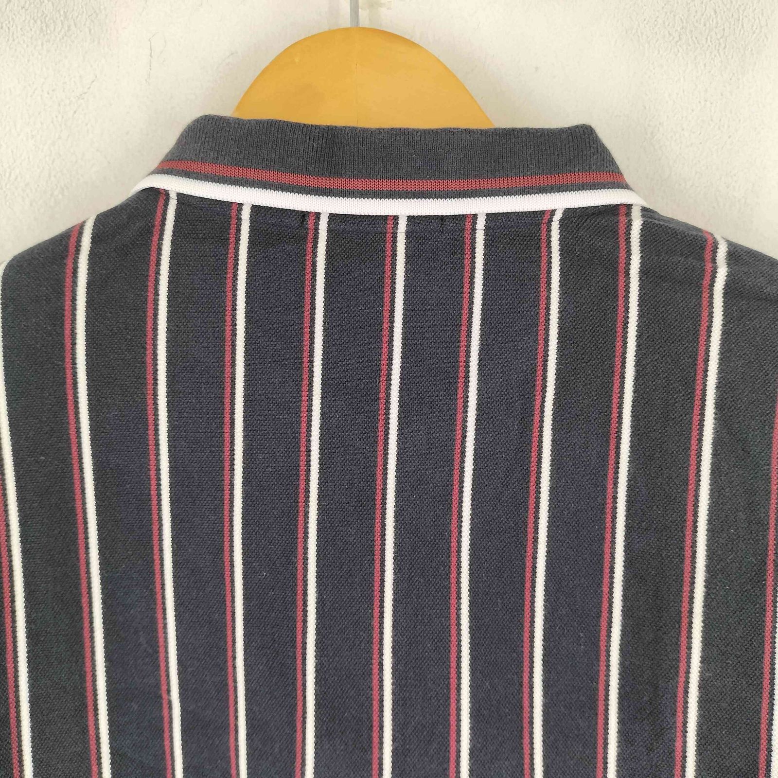 フレッドペリー　FRED PERRY　ポロシャツ　刺繍ロゴ　L　黒　月桂樹 フレッドペリー FRED PERRY 月桂樹 ロゴ刺繍 ストライプ S/S