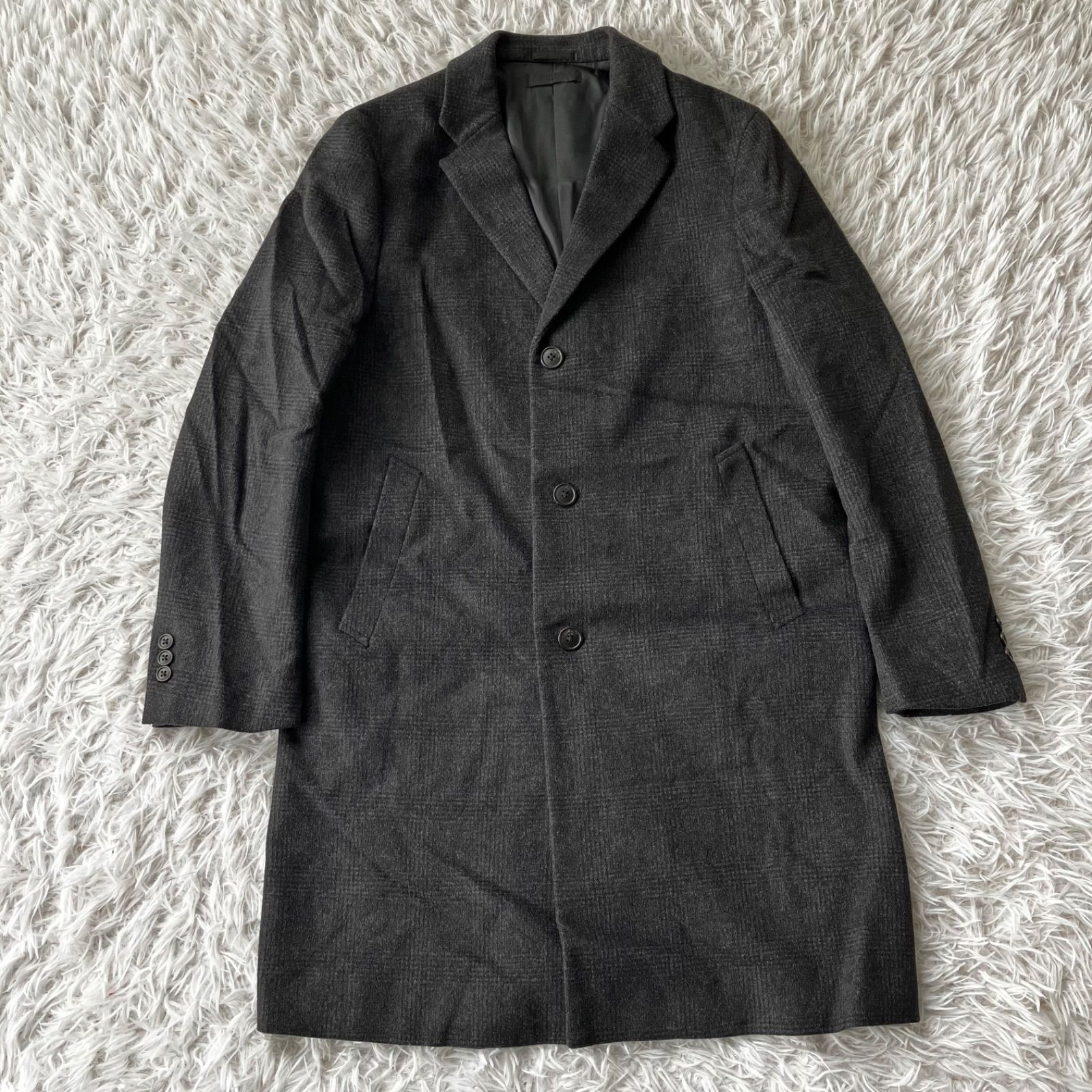 状態良 UNIQLO ユニクロ カシミヤ混 ウールカシミヤチェスターコート 