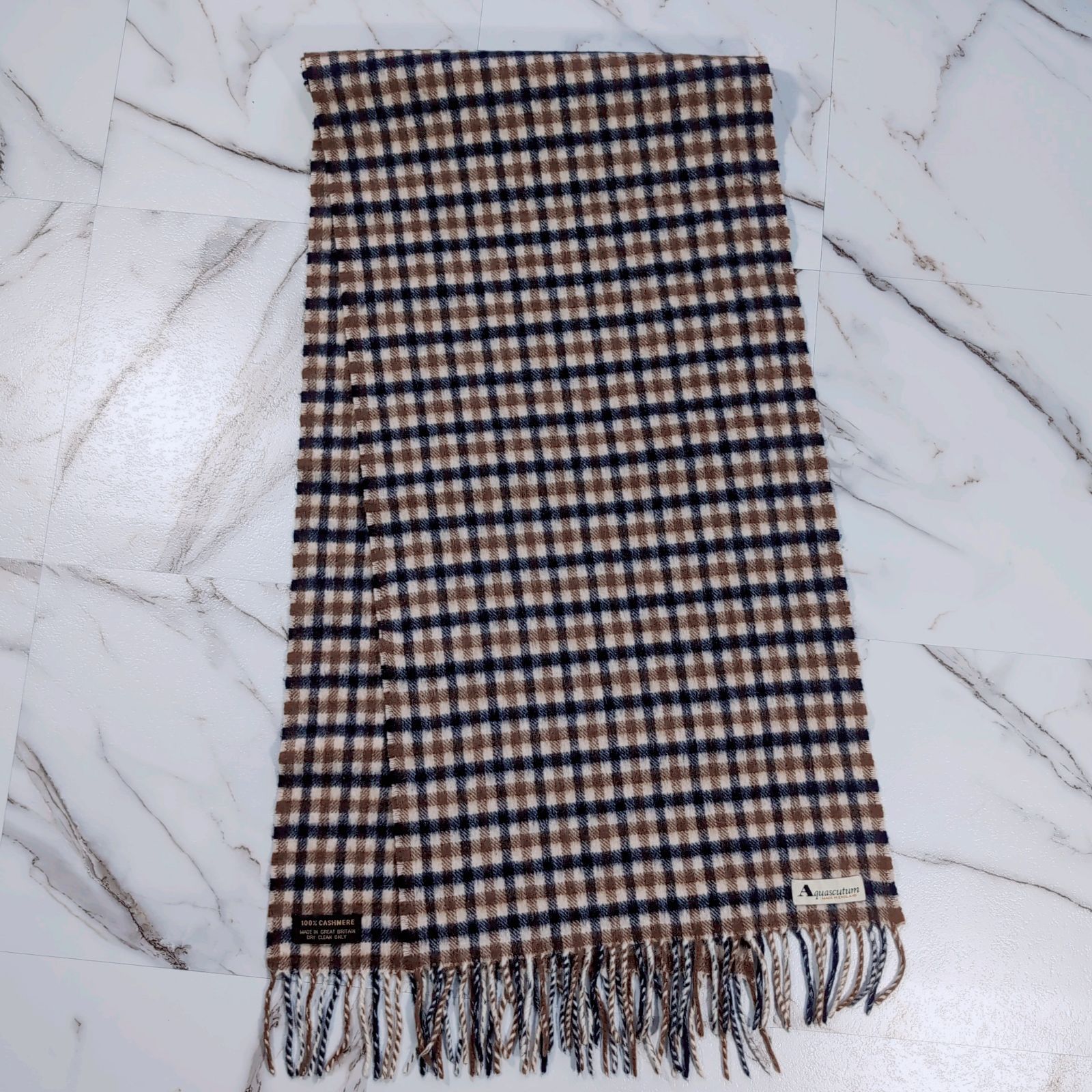 Aquascutum cashmere クラブチェック イギリス製