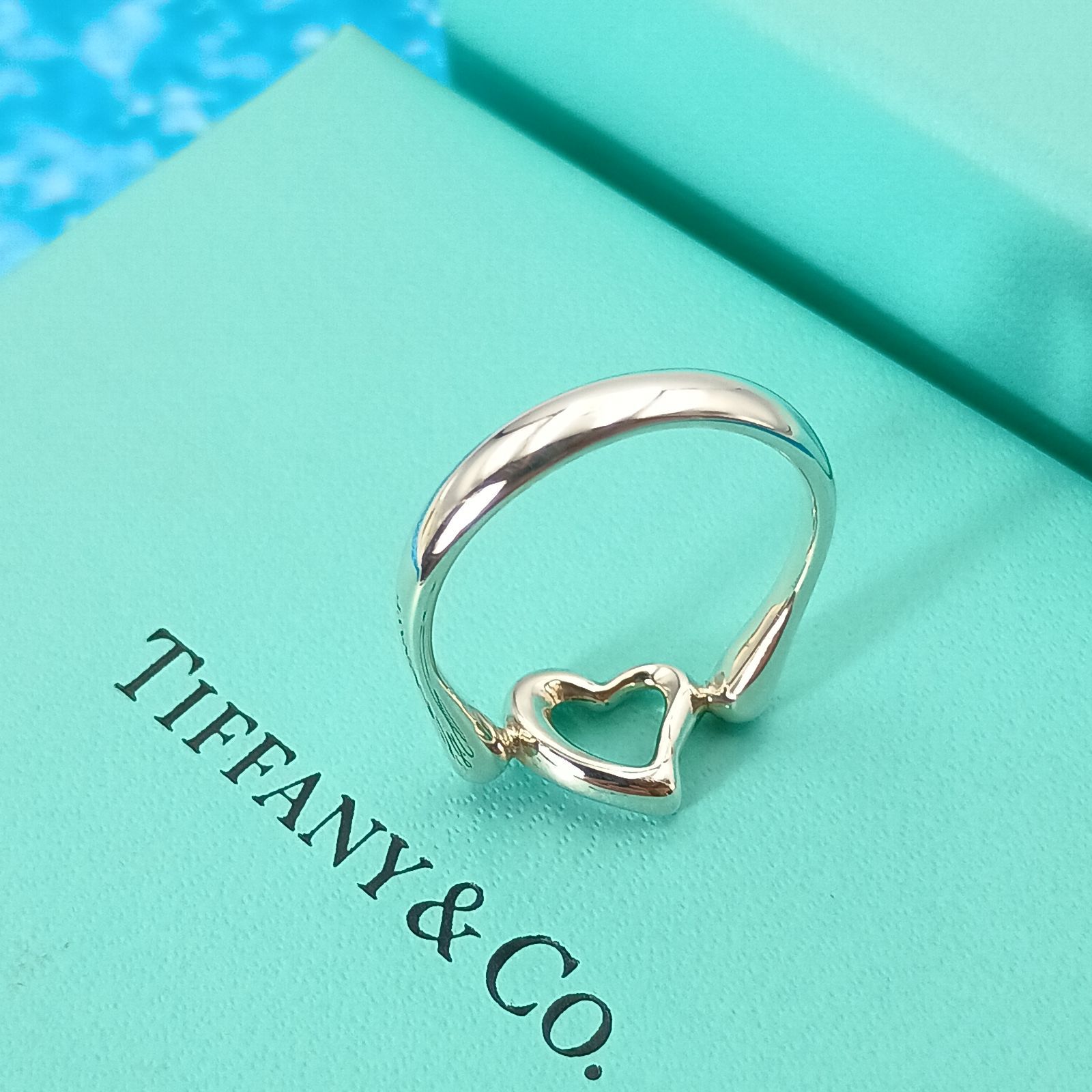 (C)TIFFANY&Co. 750 925 リング 約12号 指輪 レディース TIFFANY&Co. ティファニー 12号 オープンハート リング 指輪