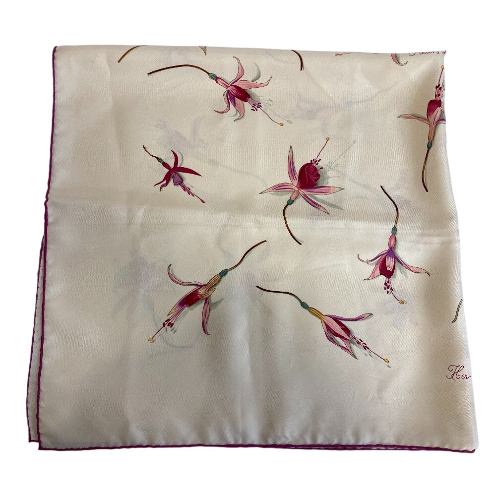 HERMES エルメス フクシャの花 ソルド品 Fleurs De Fuchsia スカーフ 