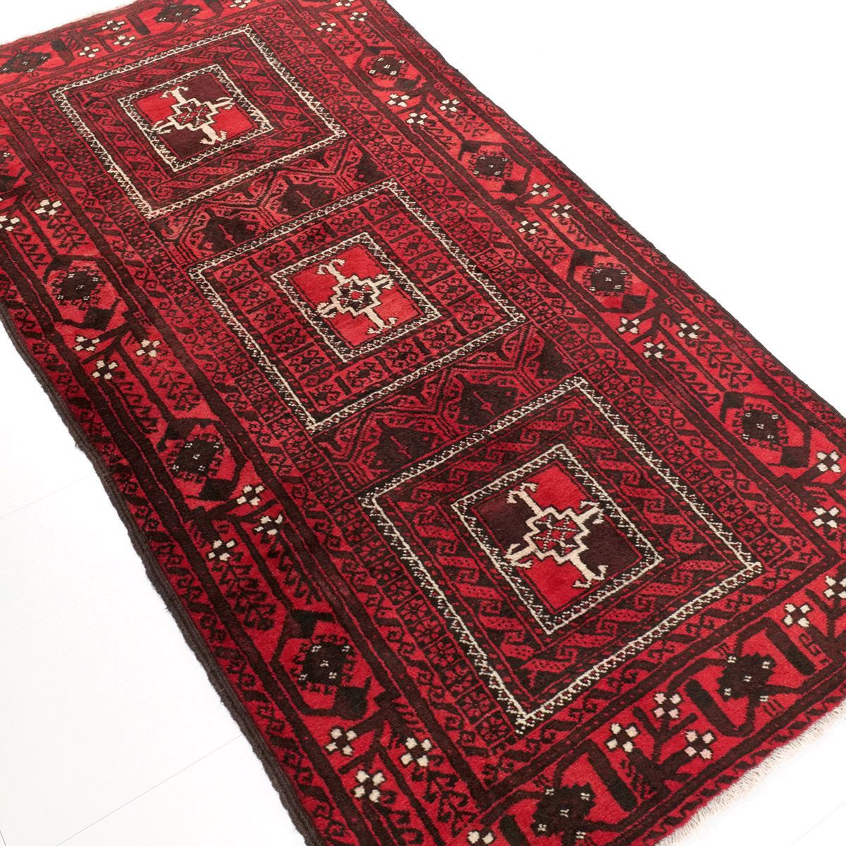 ガーエン 1960年代 セミアンティーク フックモチーフ ウール 手織り 一点物 アンティークペルシャ絨毯 ヴィンテー carpet