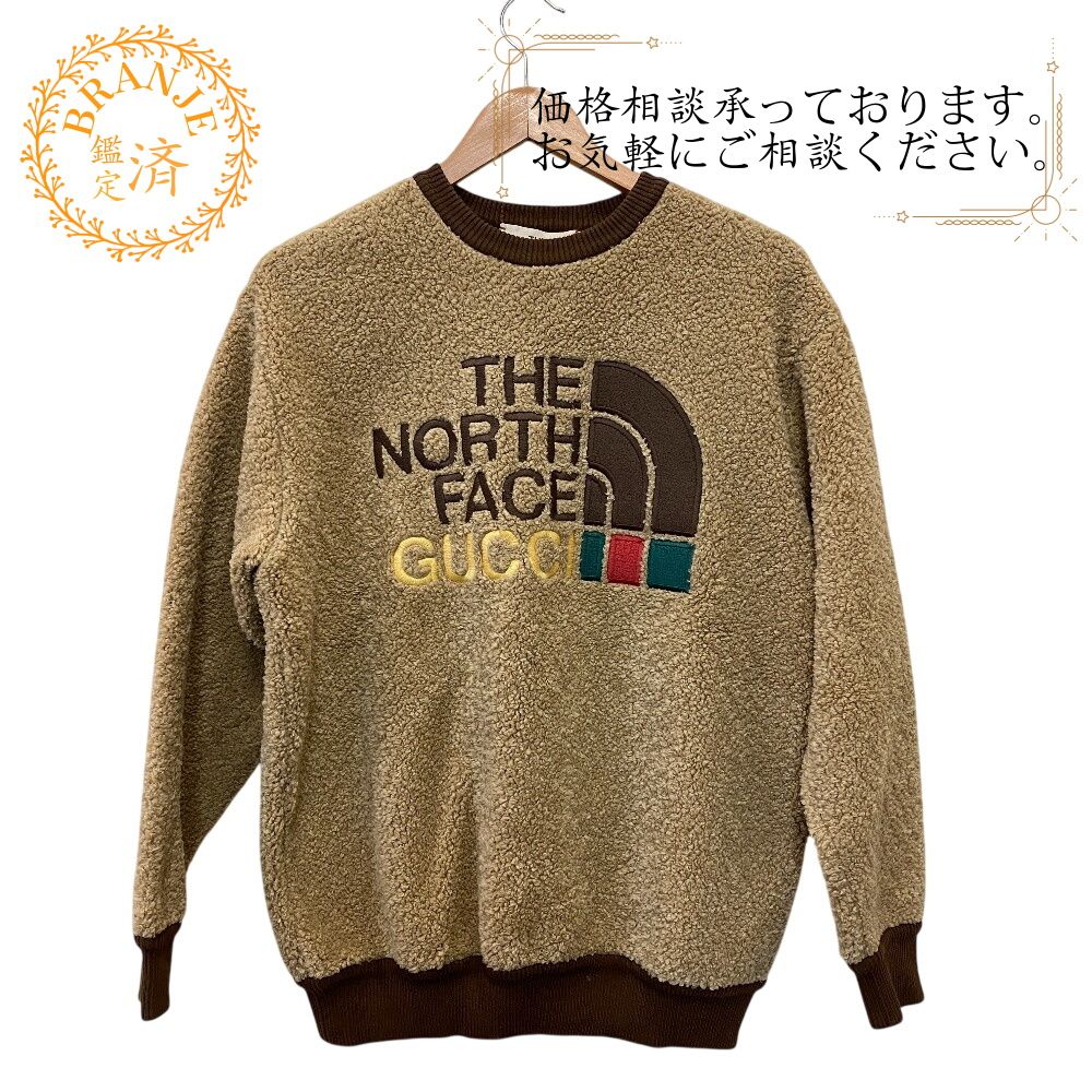 GUCCI グッチ 644662 21 SS THE NORTH FACE ボア アクリルニットスウェット スウェット ブラウン ユニセックス