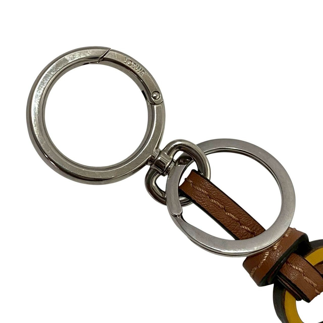 LOEWE】アナグラム チャーム レザー イエロー/黄色 ブラック/黒