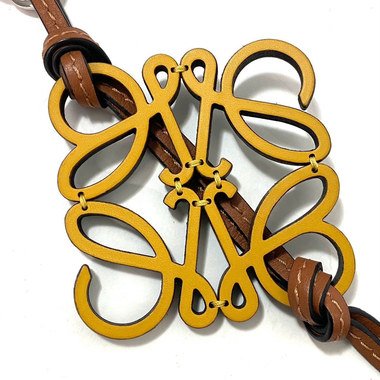 LOEWE】アナグラム チャーム レザー イエロー/黄色 ブラック/黒