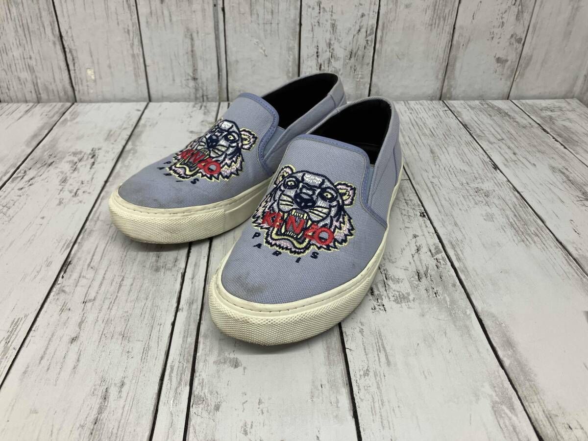 KENZO ケンゾー ライトブルー／タイガー／スリッポン／22.5㎝ スニ-カ
