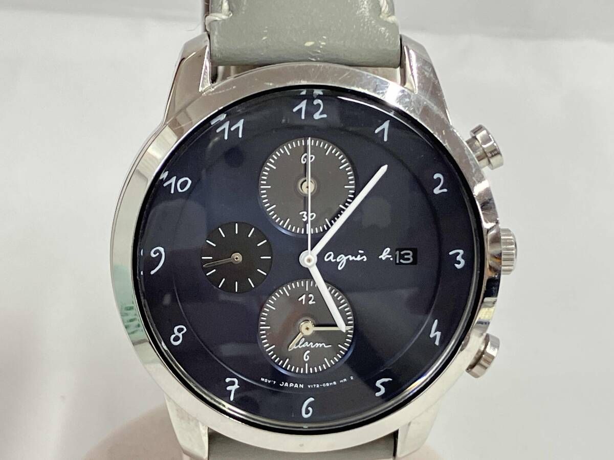 agnes b アニエスベー V172-0AZ0 680682 風防キズ有り ベルト非純正