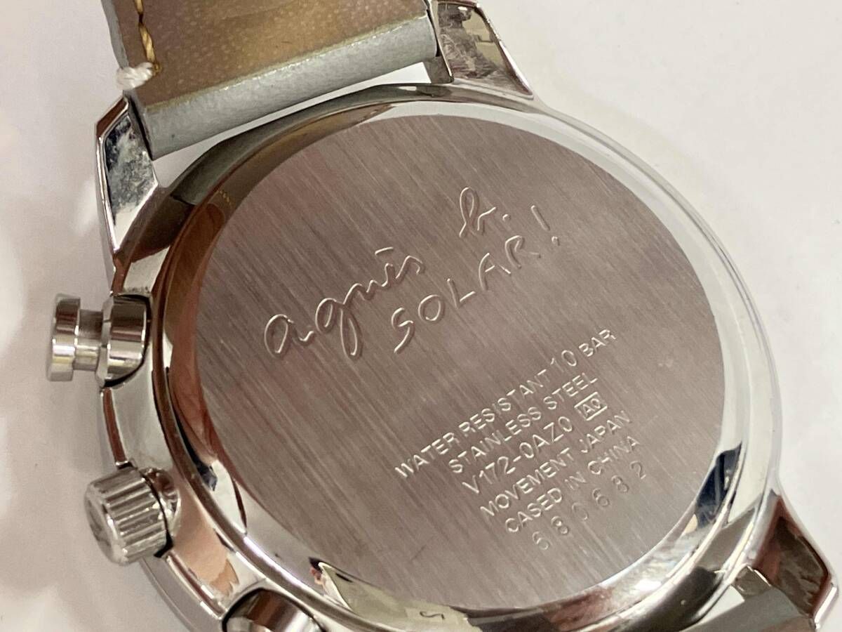 agnes b アニエスベー V172-0AZ0 680682 風防キズ有り ベルト非純正