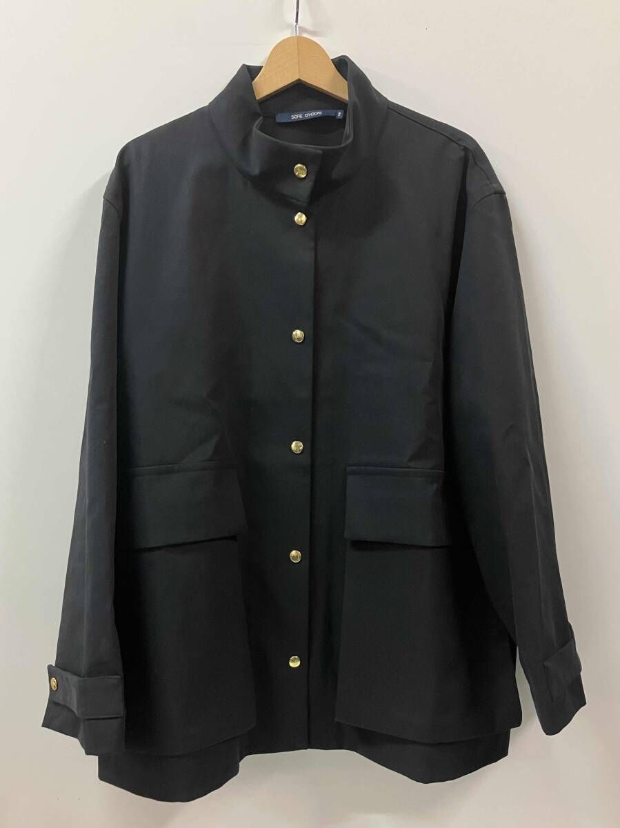 sofie d hoore ソフィードール その他コート スタンドカラー ミドルコート コットンジャケット ブラック サイズ38