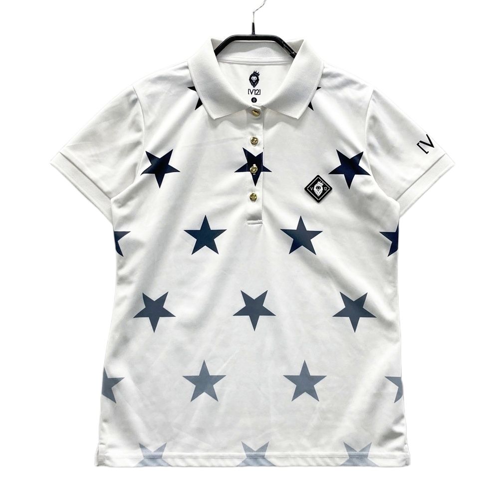 サイズ：0 V12 ヴィトゥエルヴ 半袖ポロシャツ 星柄 ホワイト系