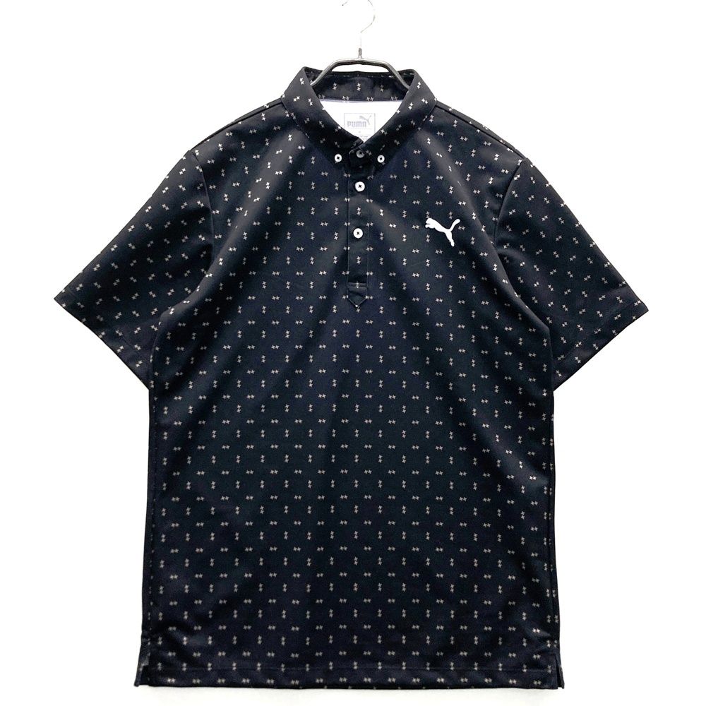  サイズ：XL PUMA GOLF プーマゴルフ ×PGA TOUR 半袖ポロシャツ 総柄 ブラック系 [240101552448] ゴルフウェア メンズ ストスト シャツ