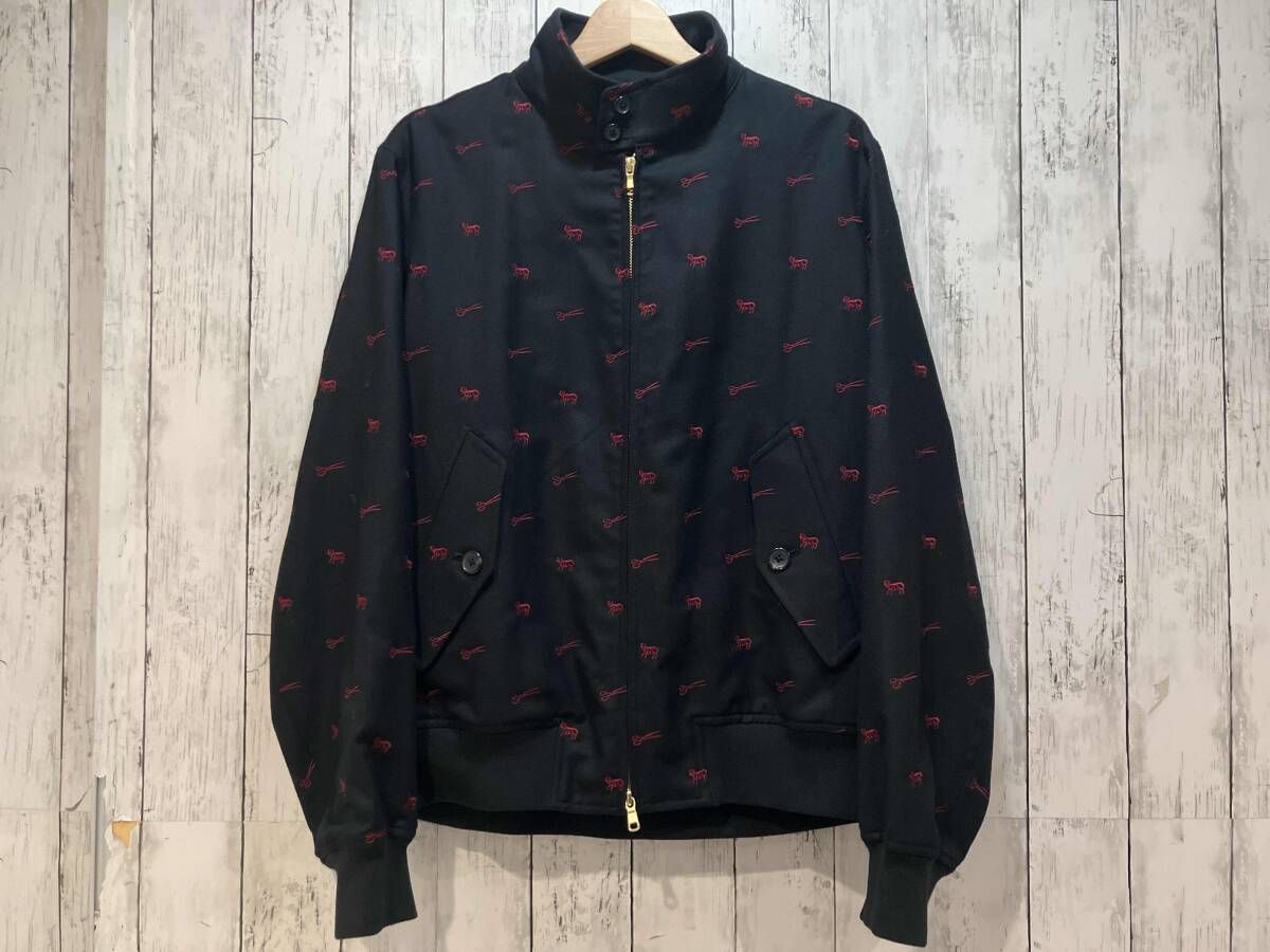 J.PRESS ジェイプレス エンブロイダリーゴルフジャケット ジップアップブルゾン ネイビー系 M