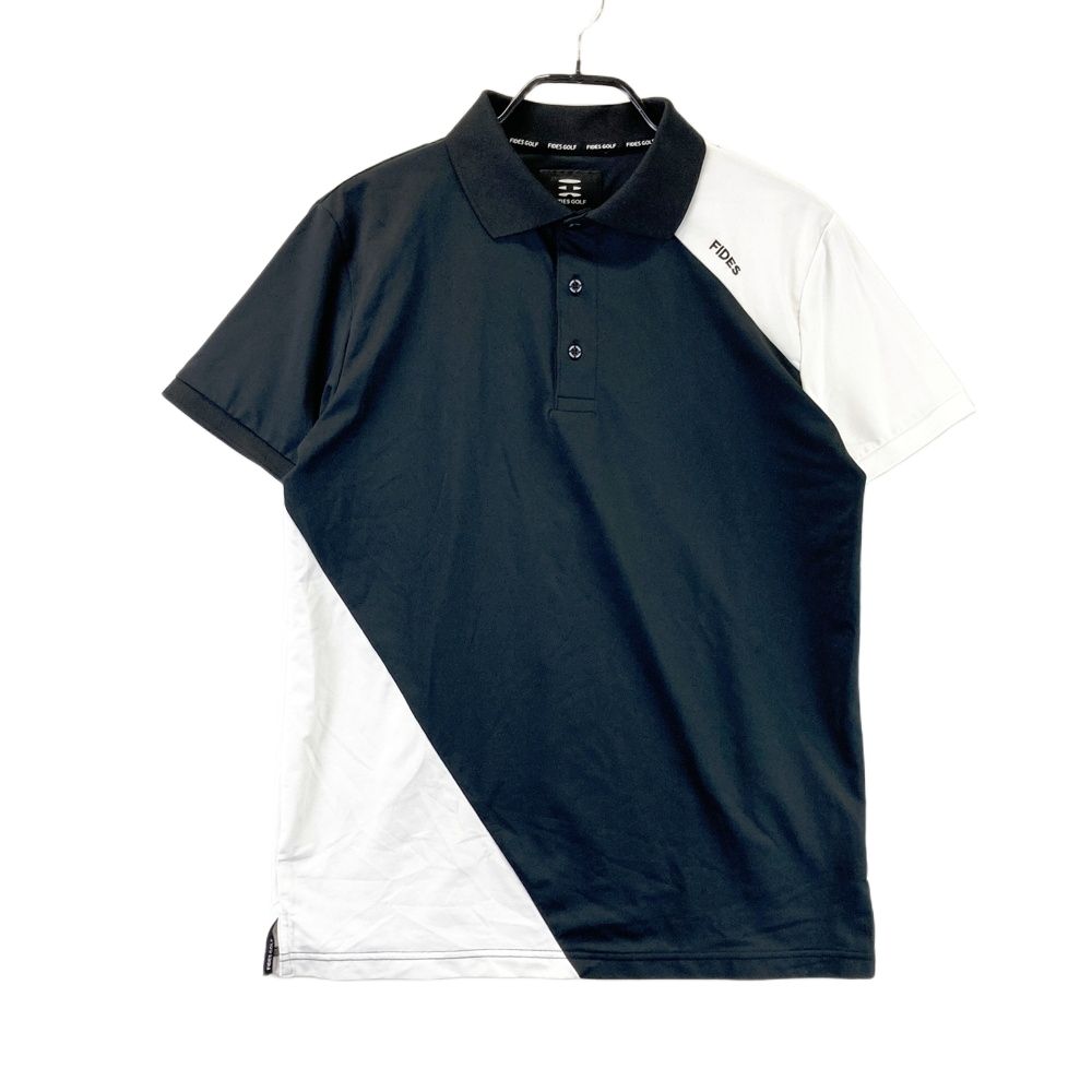 サイズ M FIDES GOLF フィデスゴルフ 半袖ポロシャツ ブラック系 ゴルフウェア メンズ ストスト
