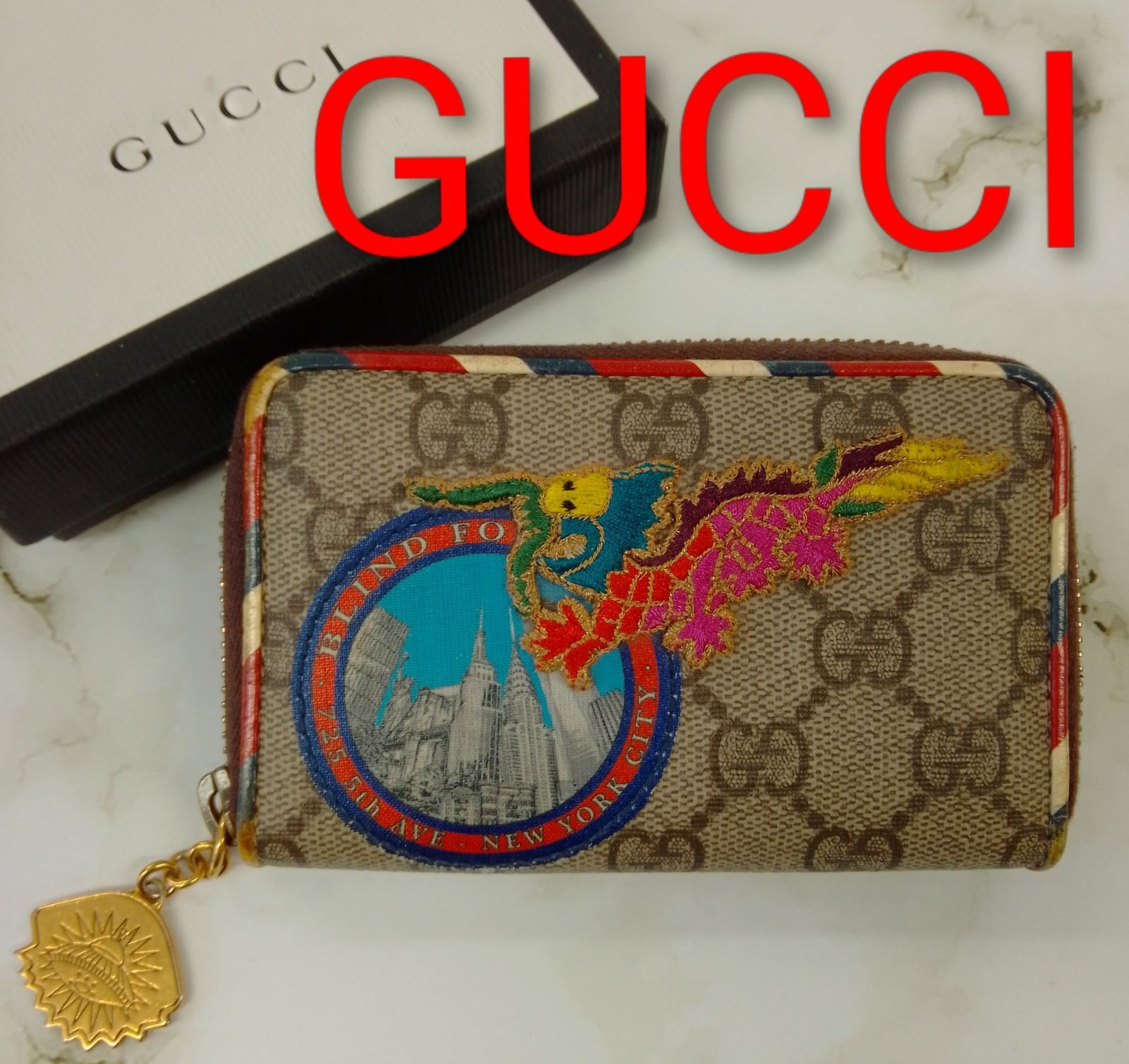 APM02 グッチ 極美品 クーリエ コインケース 小銭入れ ワッペン GG