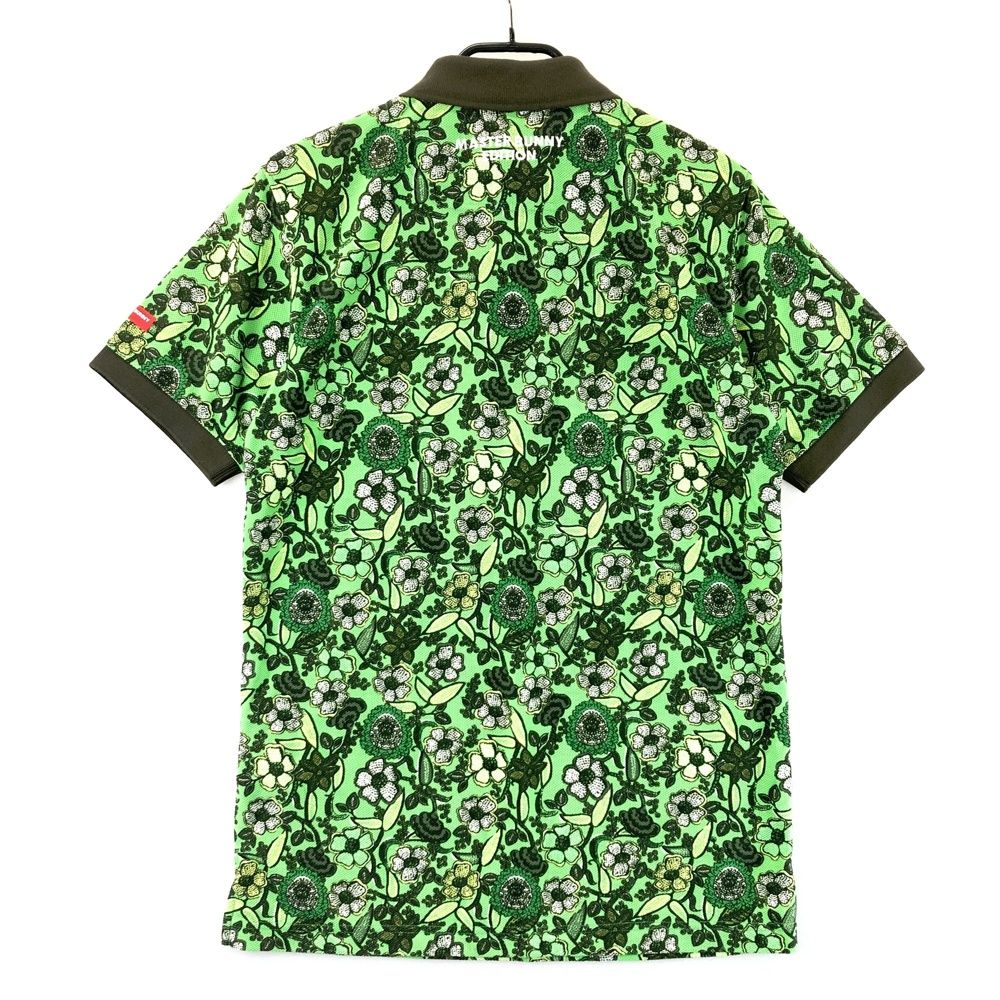 サイズ 5 MASTER BUNNY EDITION マスターバニーエディション 半袖ポロシャツ 花柄 グリーン系 ゴルフウェア メンズ ストスト