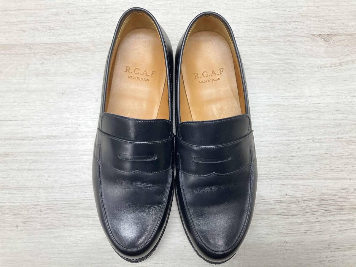 R.C.A.F. アールシーエーハットウェア 0002 G コインローファー フレンチローファー ワインハイマー ボックスカーフ 子牛革 保存袋付