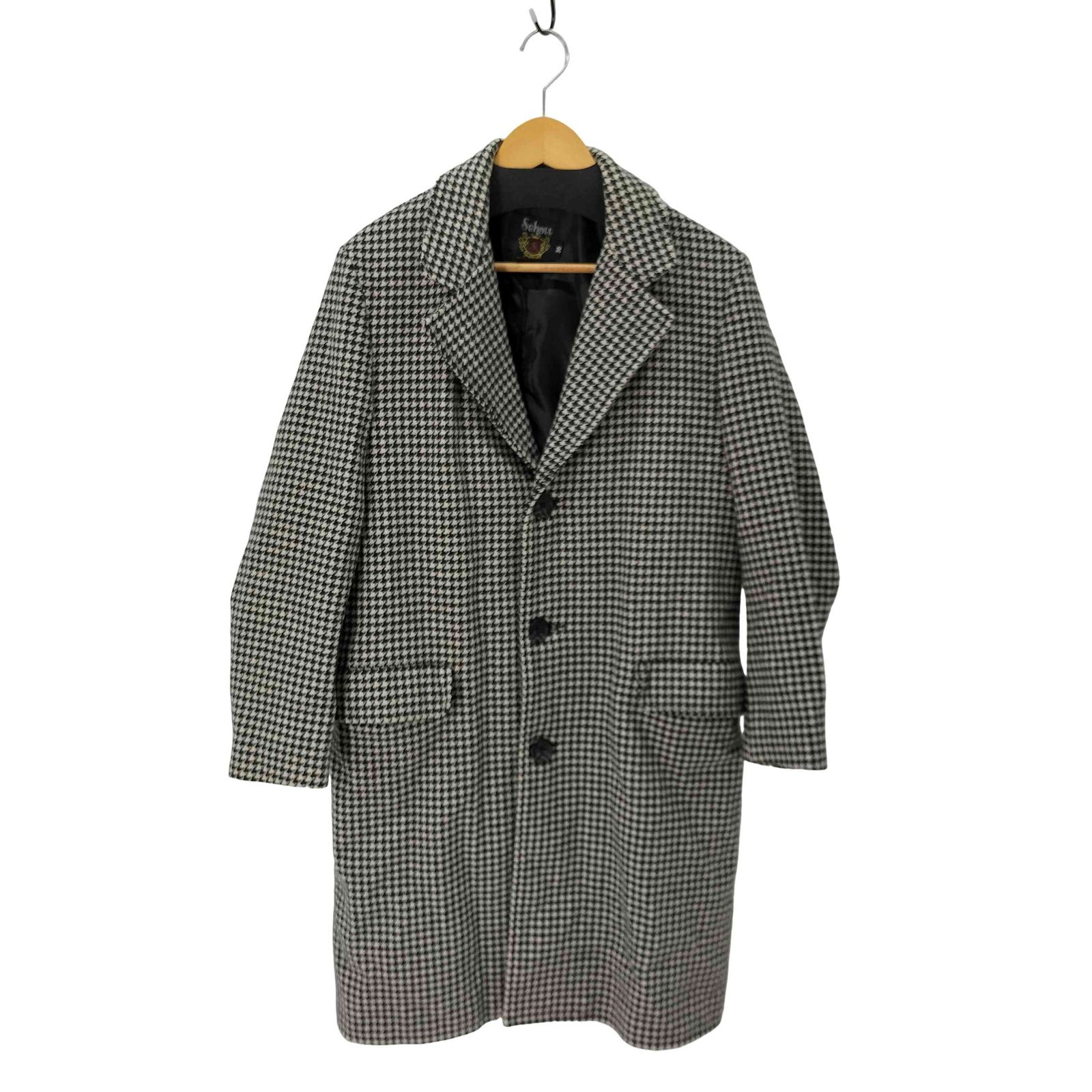 ショット Schott 千鳥格子柄 ウールナイロン チェスターコート メンズ US 36