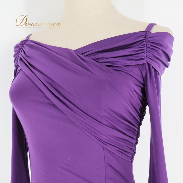 社交ダンス 衣装 トップス ブラウス パープル系 チャコットロイヤル