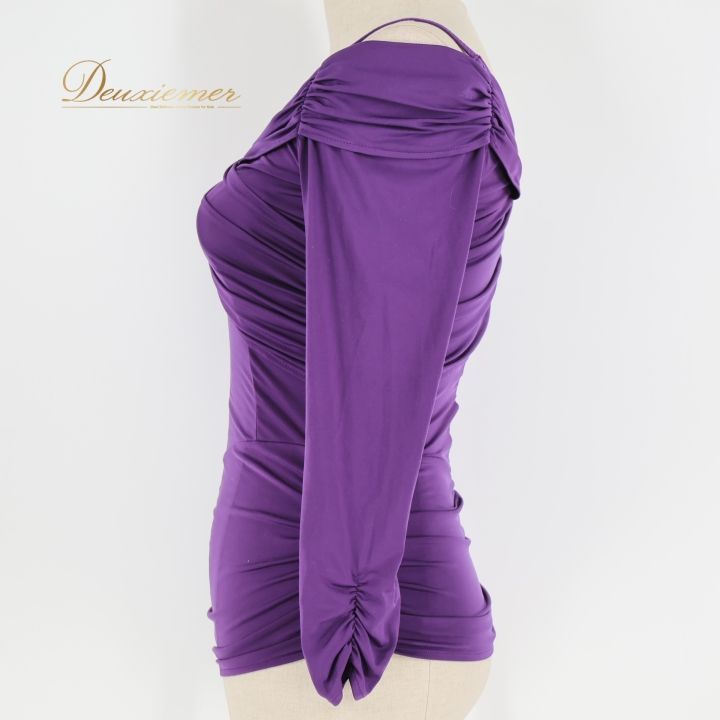 社交ダンス 衣装 トップス ブラウス パープル系 チャコットロイヤル