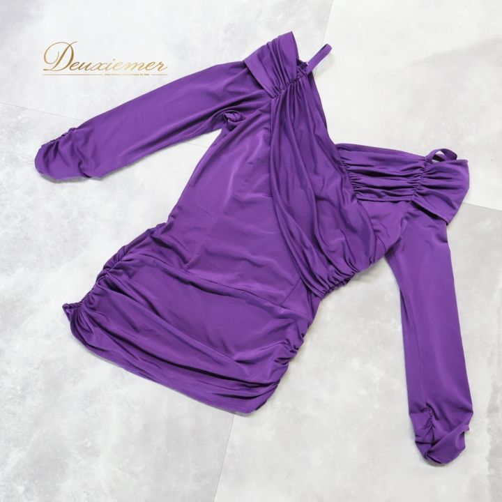 社交ダンス 衣装 トップス ブラウス パープル系 チャコットロイヤル