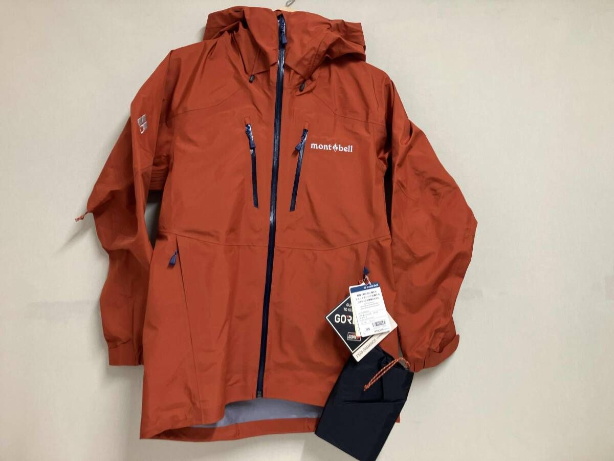 タグ 袋付き mont-bell モンベル マウンテンパーカー パウダーショット パーカ GORE-TEX 1102575 XSサイズ ター オレンジ アウトドア