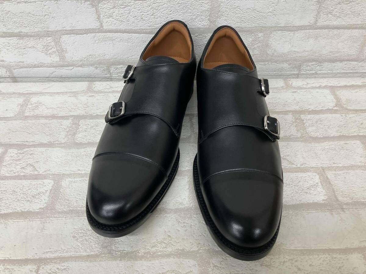 asics RUN WALKING SHOES WR 823 S アシックス ダブルモンクストラップ シューズ 革靴 ビジネス ブラック メンズ 24.5 cm