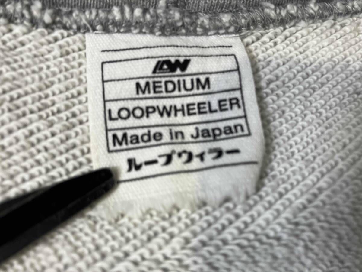 LOOPWHEELER M グレー カーディガン スウェット コットン100% LOOPWHEELER M グレー カーディガン スウェット コットン100%