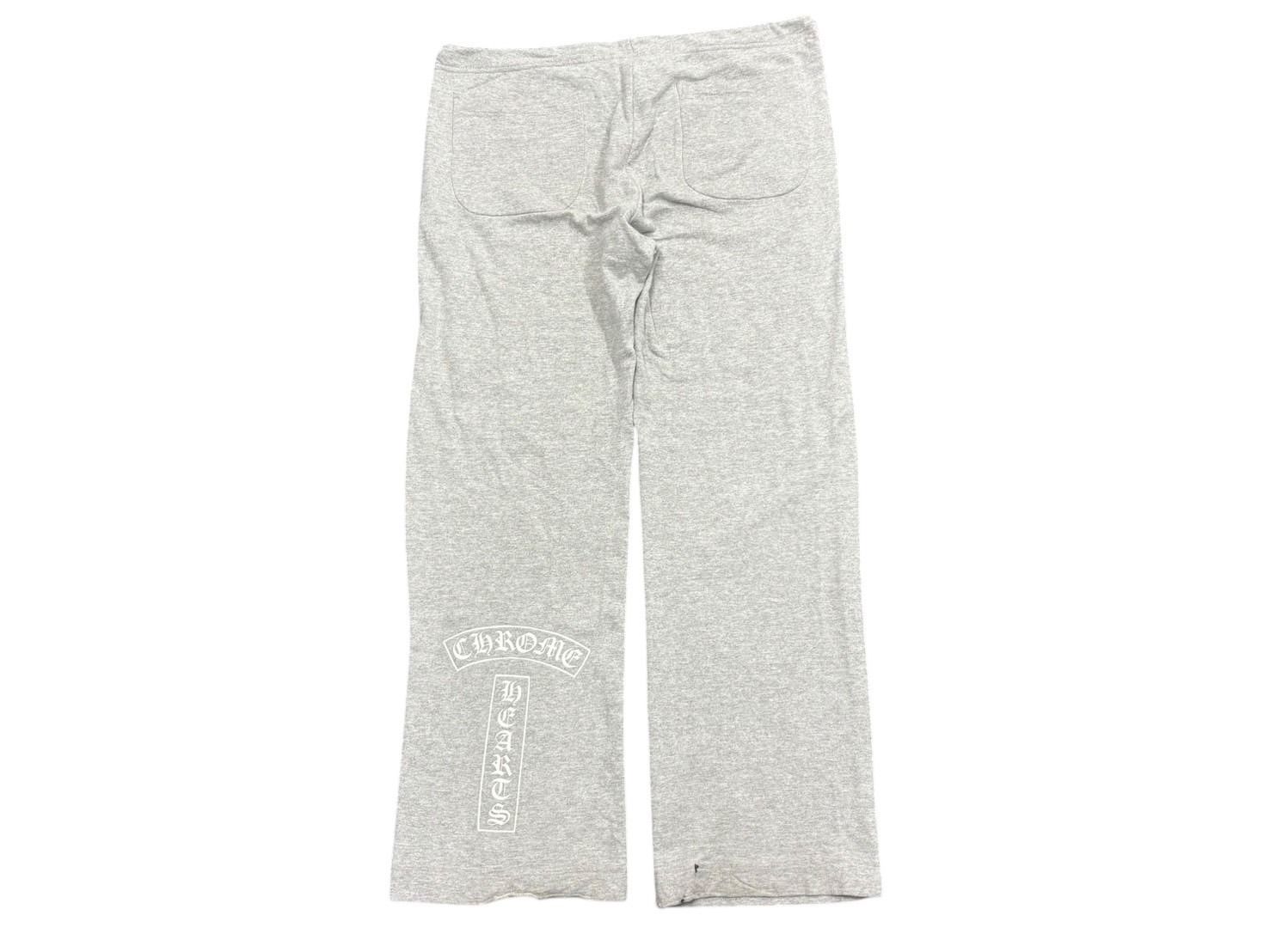 CHROME HEARTS クロムハーツ オールドモデル スウェットパンツ サイズS ホースシュー ロゴプリント グレー ホワイト 4 b 009840