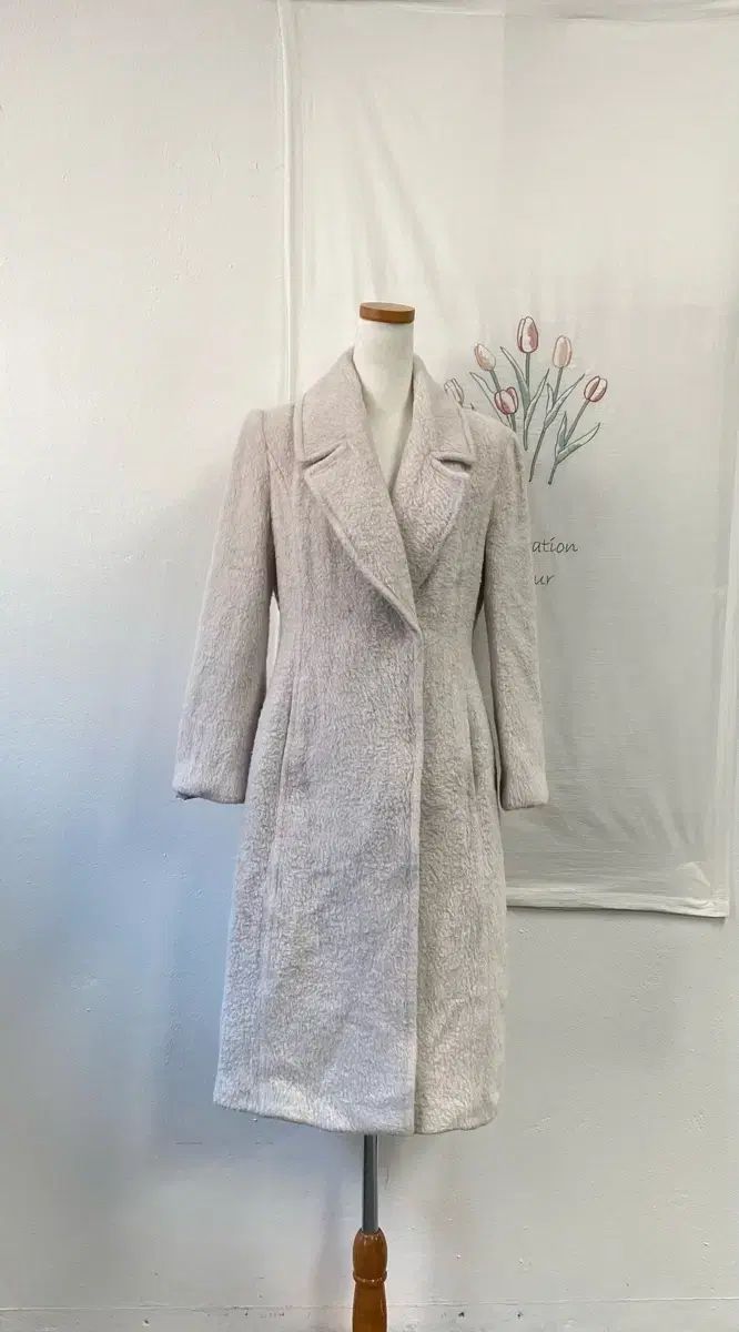 モジョエスピン 配送 スリ アルパカ50% スリムLINE ロングコート