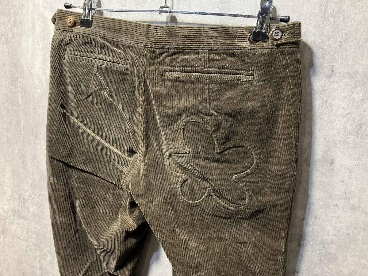 01AW UNDERCOVER フラワーパッチコーデュロイパンツ カーキ サイズM
