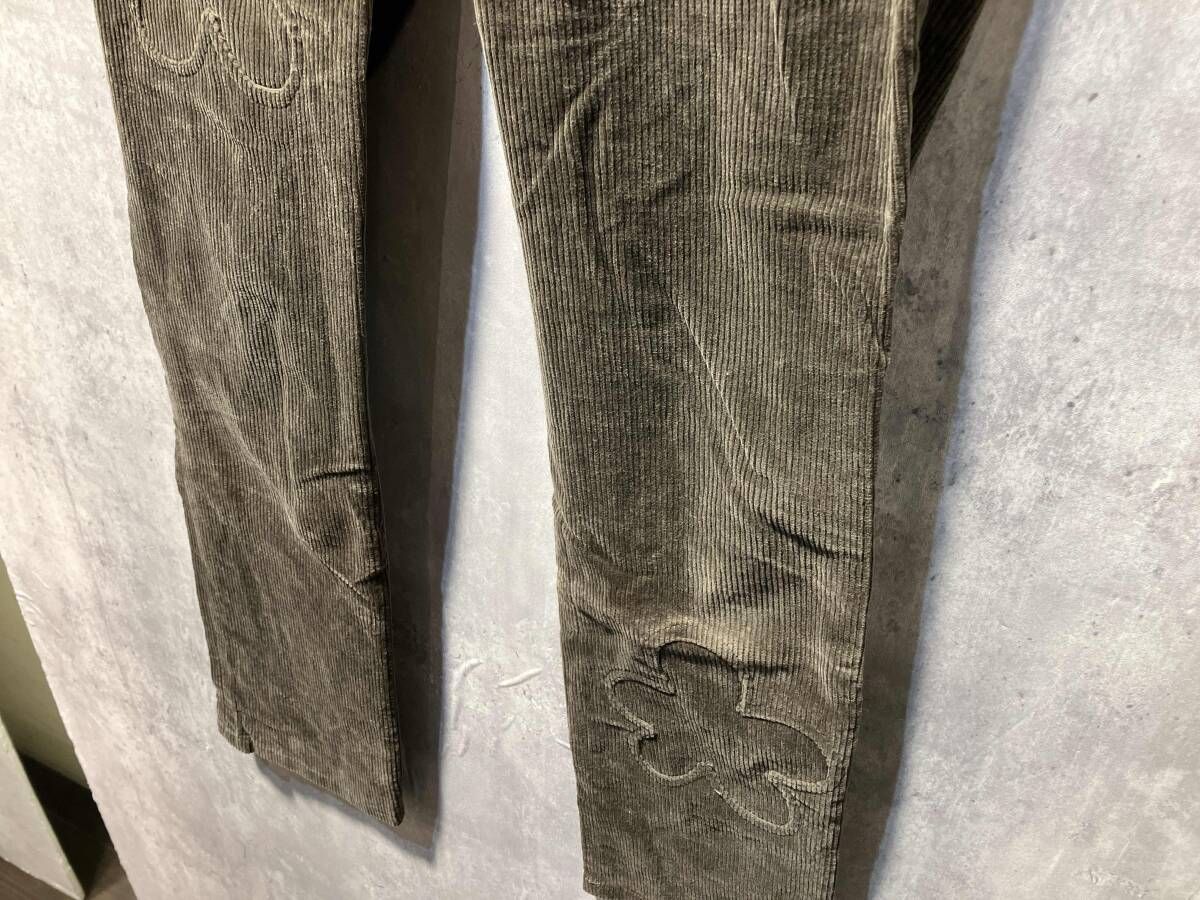 01AW UNDERCOVER フラワーパッチコーデュロイパンツ カーキ サイズM
