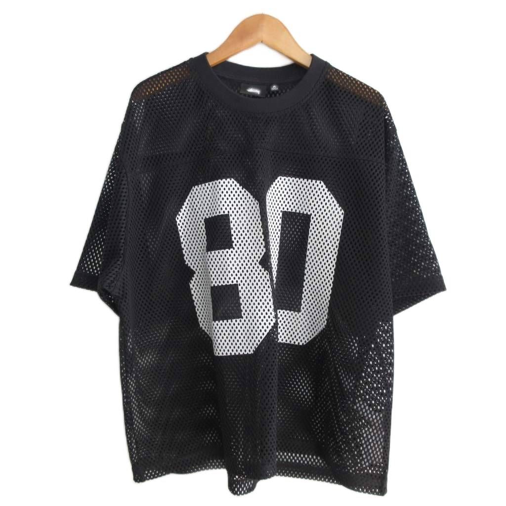 美品 STUSSY メッシュシャツ 80番 Mサイズ 黒 ステューシー STUSSY 美品 24SS STUSSY Team Jersey 80 Mesh 1140340