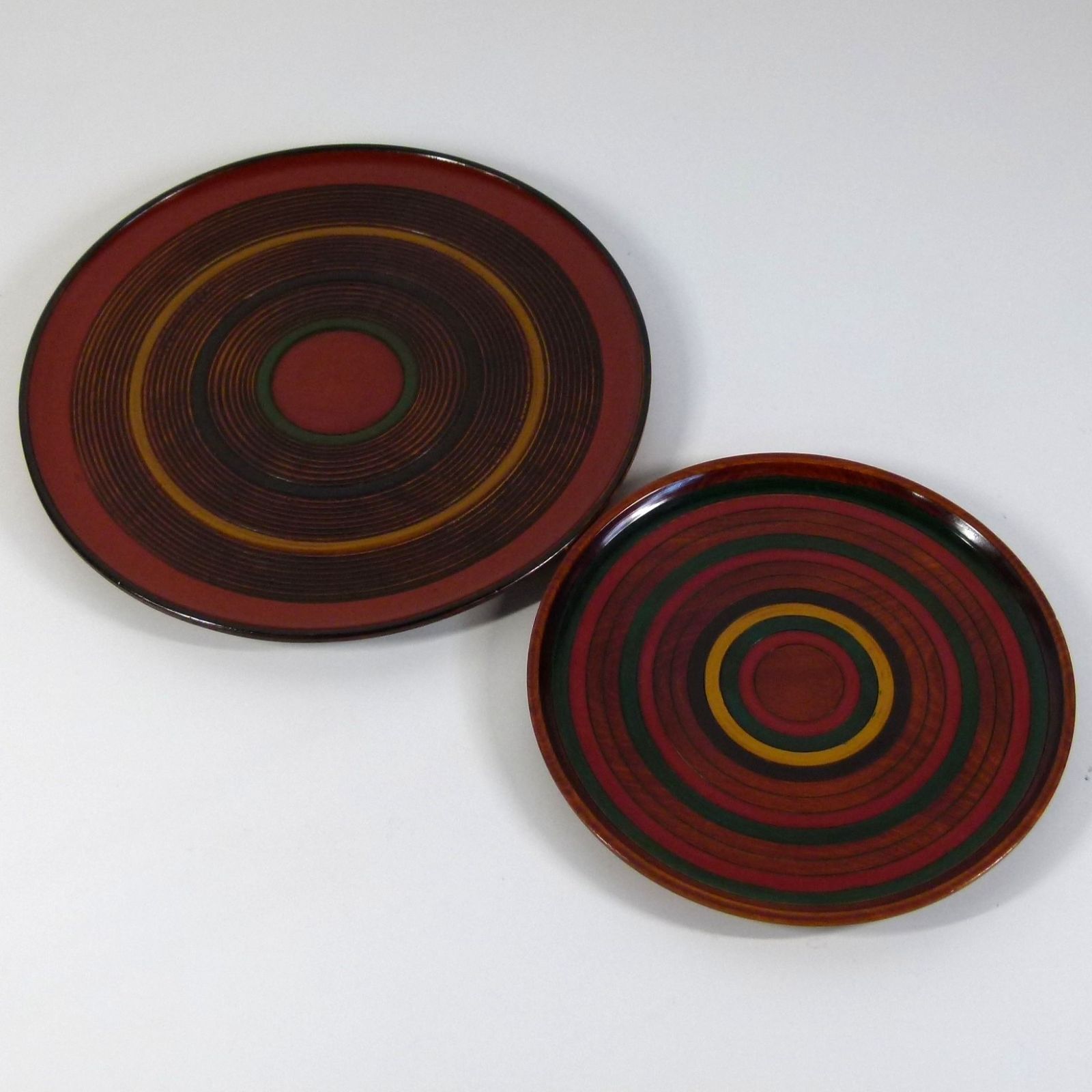 IM] レトロ 後藤塗 独楽塗 讃岐漆器 等 8点セット 現状品 木製 お盆