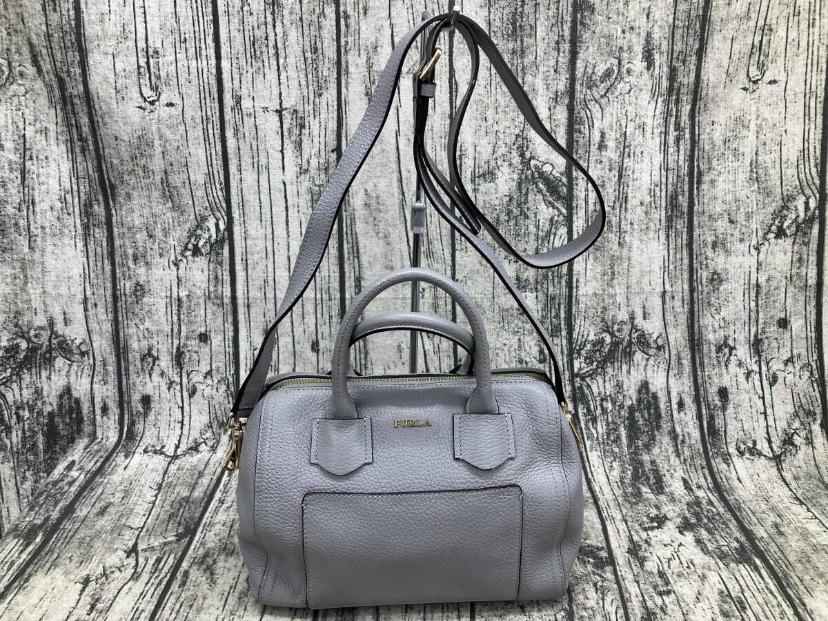 FURLA フルラ アルバ サッチェルバッグ ショルダーバッグ グレー 