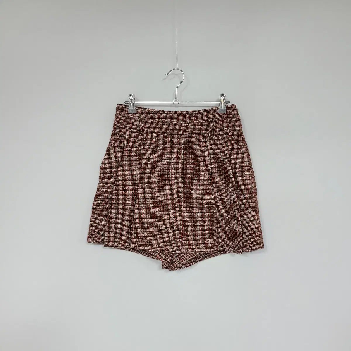 TIME ツイード スカート ショート パンツ レッド 64