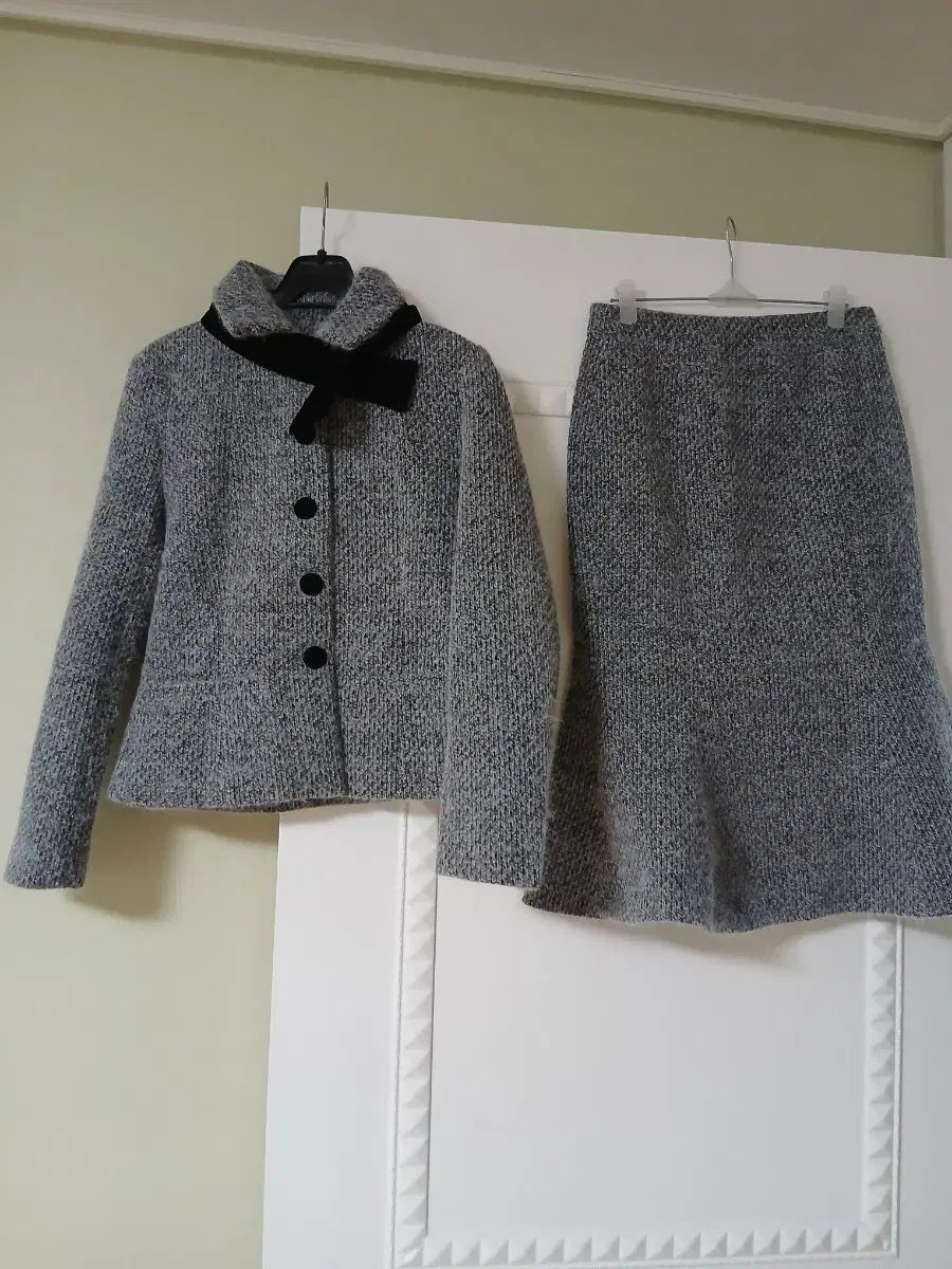 ツイード スーツ セット ジャケット スカート 55