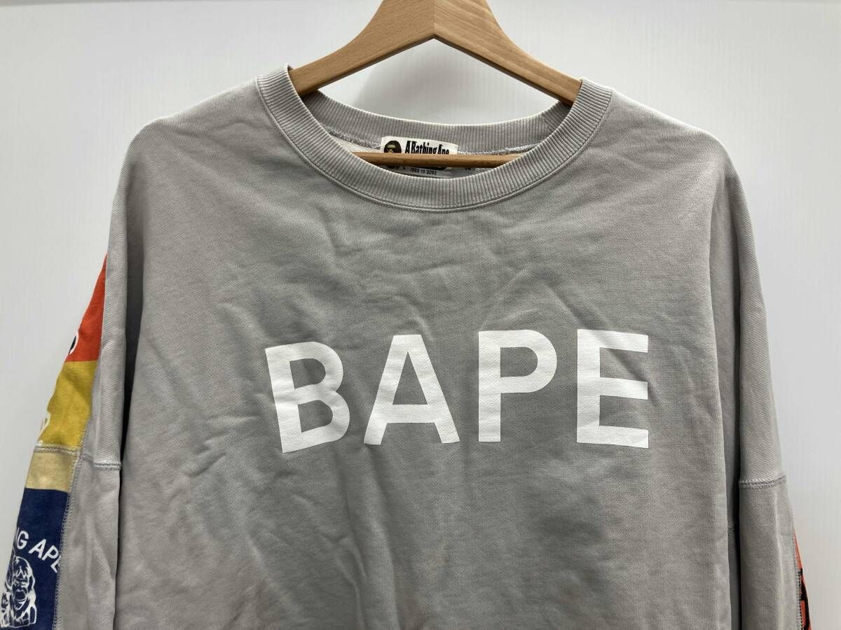 A BATHING APE アベイシングエイプ CLASSIC LOGO クラシックロゴ オーバーサイズ 総柄 2 XL グレー