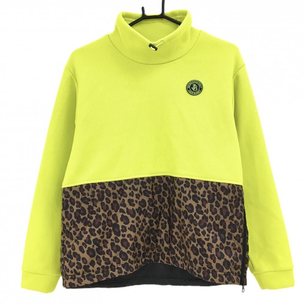 超 ジャックバニー 中綿ブルゾン イエロー×ベージュ 下部レオパード柄 レディース 0 S ゴルフウェア Jack Bunny