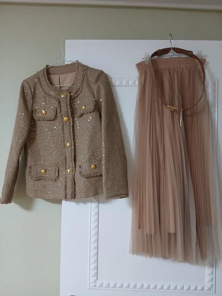 ツイード ジャケット チュール スカート セット 66
