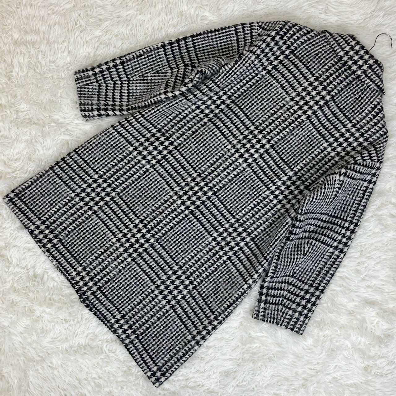 マッキントッシュフィロソフィー ステンカラーコート 千鳥柄 アルパカ