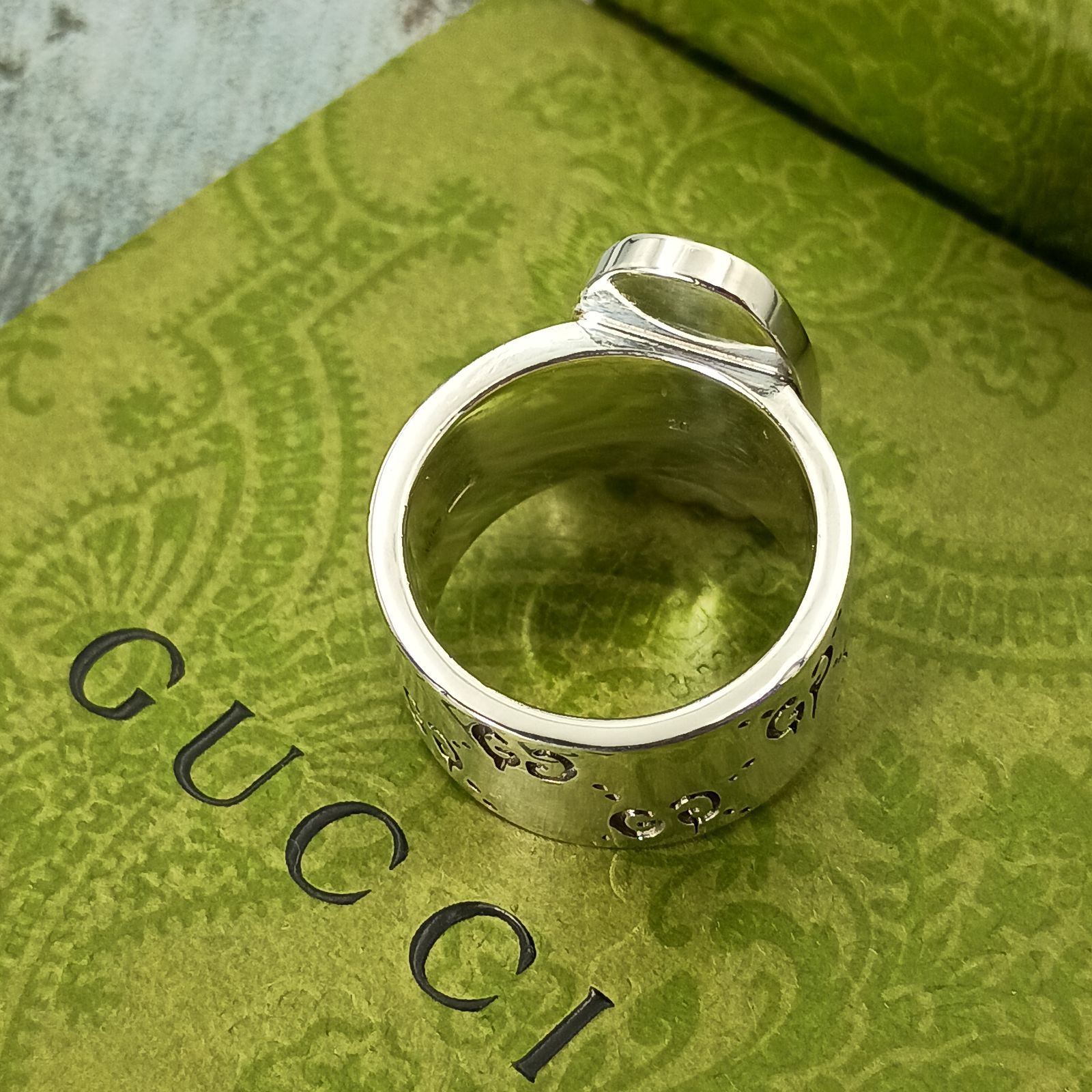 GUCCI グッチ 19号 ゴーストリング おばけ 指輪 メンズ シルバー925