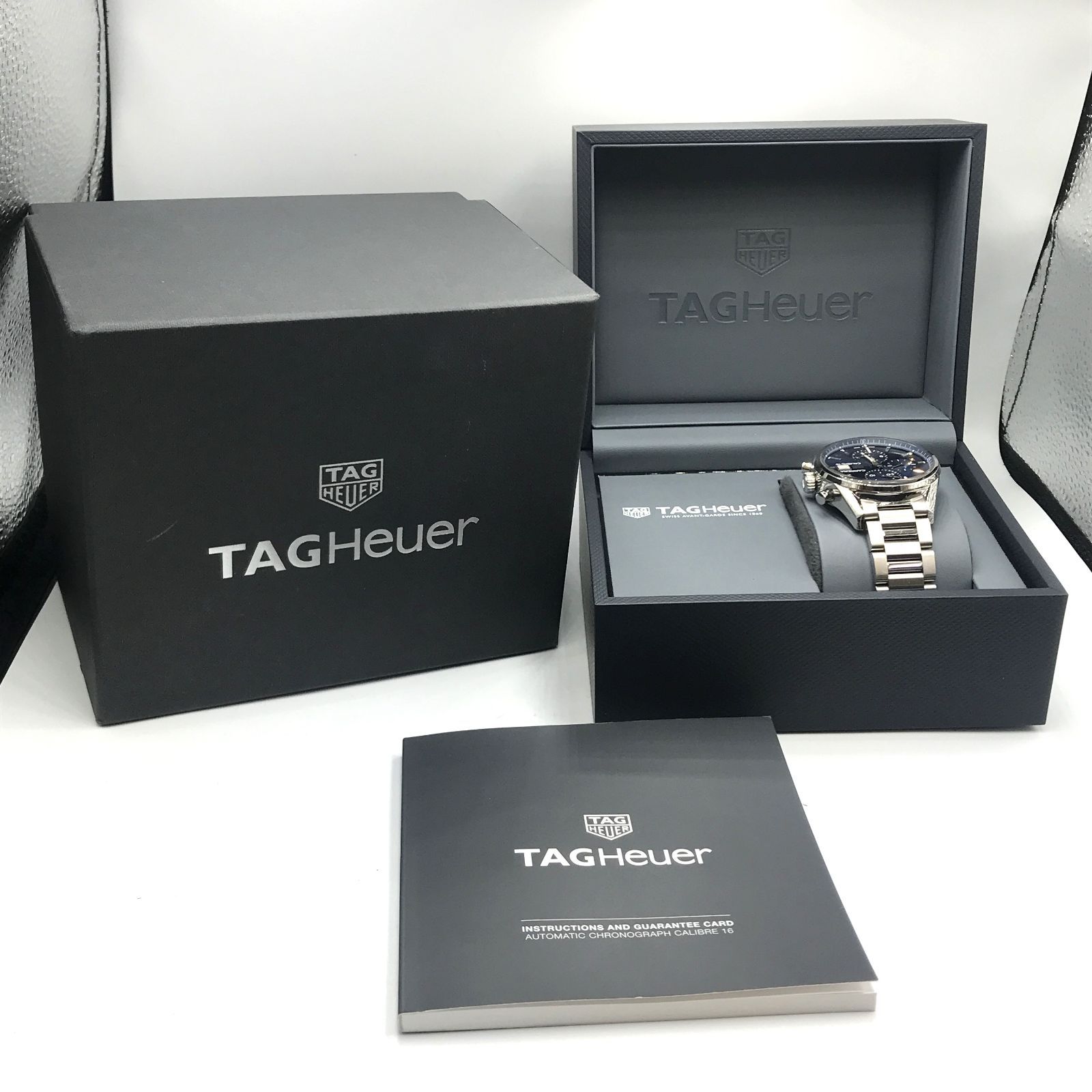  タグ ホイヤー カレラ クロノグラフのステンレススティール製 JTB 411 自動巻き時計 腕時計(アナログ)