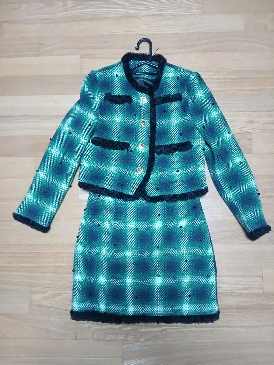 チェックツイード セットアップ スカート スーツ