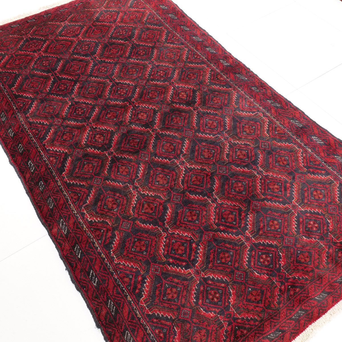 トルバトヘイダリエ 1960年代 セミアンティーク ダイヤモンドモチーフ ウール 手織り アンティークペルシャ絨毯 ヴィンテー carpet