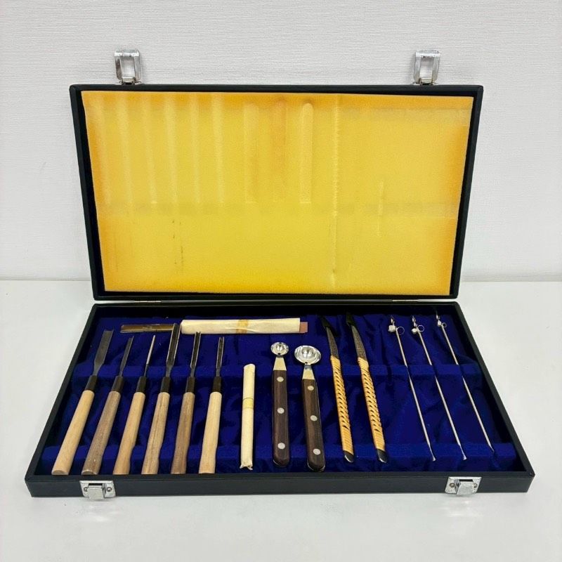 彫刻刀セット 13本 木製ハンドル 平刀 き