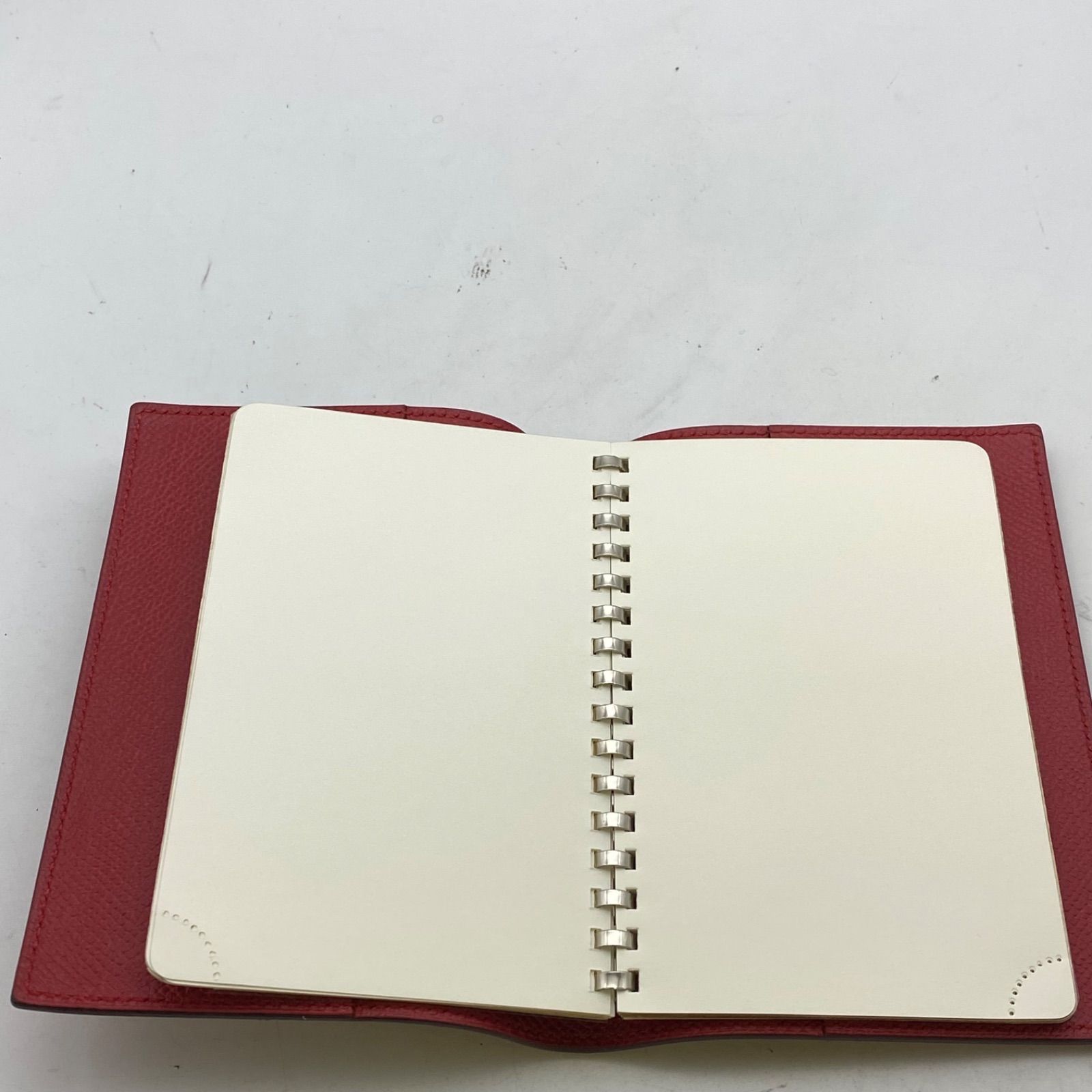  エルメス アジェンダ 手帳ノートカバー 赤 ダイアリー メモ FZ 192 ステーショナリー メモ帳 ノート メモ帳