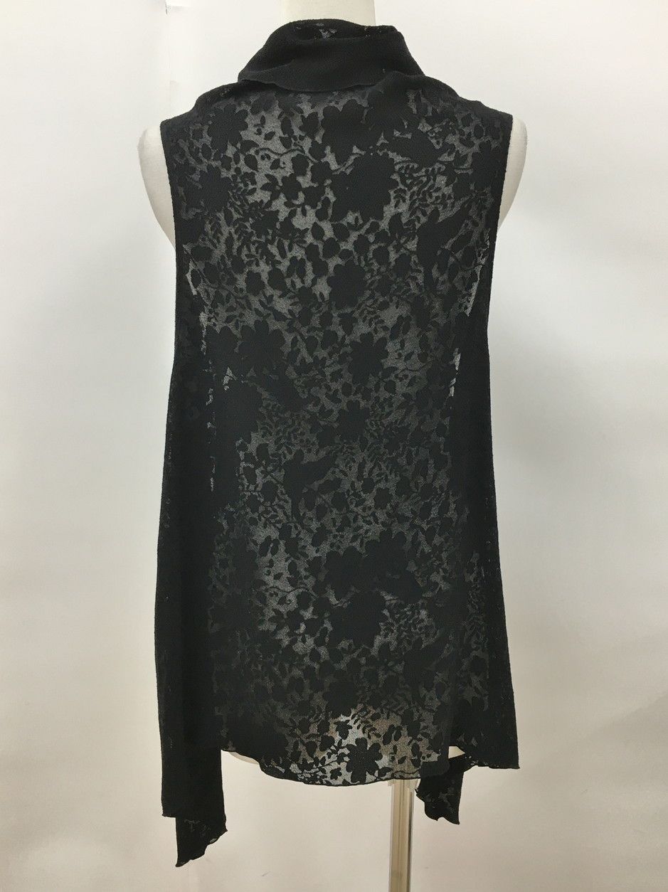 シセンドウ 詩仙堂 ベスト ブラック ロングベスト・ジレ 透かし柄