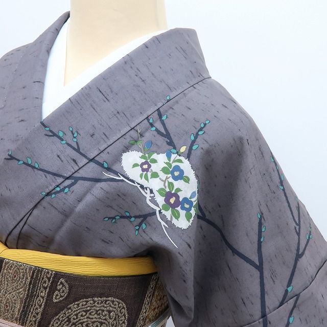 百華❀Y4168◇未着用 作家物落款 仕付け糸付 手縫い仕立て トール